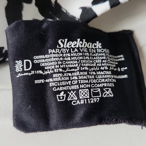 LA VIE EN ROSE | Sleekback Wireless Bra Floral Black White Sz 38D - Picture 6 of 7